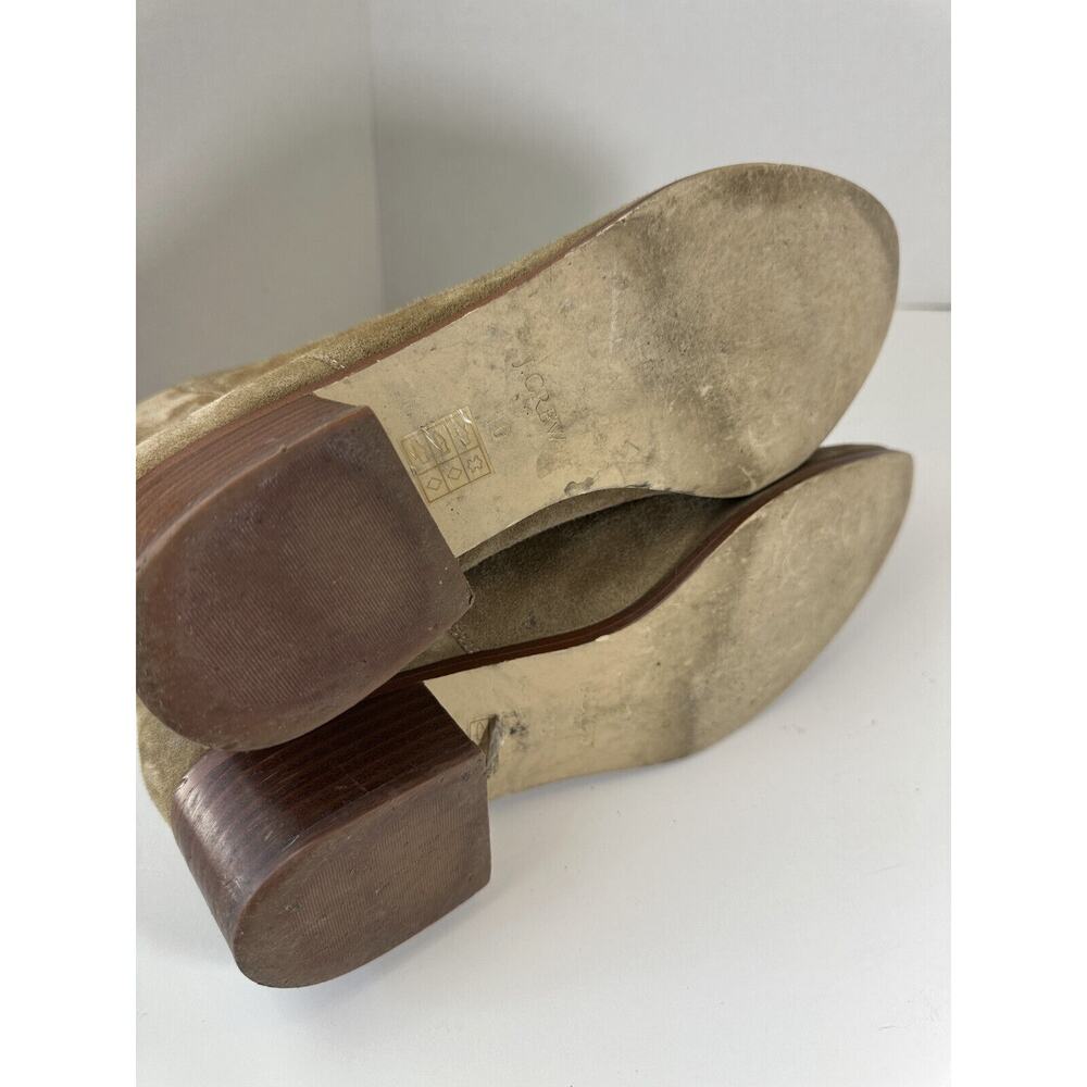 J. Crew Walker Suede Tan Booties Side Zip Ankle Boots AA520 Women's Shoe Size 10 - Picture 9 of 11